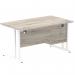 Dynamic Impulse 1400 x 800mm Straight Desk Grey Oak Top White Cantilever Leg with 1 x 2 Drawer Fixed Pedestal I003471 34164DY