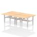 Dynamic Air Back-to-Back W1400 x D800mm Height Adjustable Sit Stand 4 Person Bench Desk With Cable Ports Maple Finish Silver Frame - HA02060 34194DY