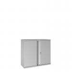 Phoenix SCL Series 2 Door 1 Shelf Steel Storage Cupboard in Grey with Key Lock SCL0891GGK 34346PH