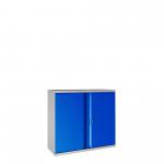 Phoenix SCL Series 2 Door 1 Shelf Steel Storage Cupboard Grey Body Blue Doors with Key Lock SCL0891GBK 34353PH