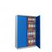 Phoenix SCL Series 2 Door 3 Shelf Steel Storage Cupboard Grey Body Blue Doors with Key Lock SCL1491GBK 