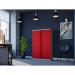 Phoenix SCL Series 2 Door 3 Shelf Steel Storage Cupboard Grey Body Red Doors with Key Lock SCL1491GRK 