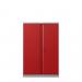 Phoenix SCL Series 2 Door 3 Shelf Steel Storage Cupboard Grey Body Red Doors with Key Lock SCL1491GRK 