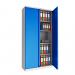 Phoenix SCL Series 2 Door 4 Shelf Steel Storage Cupboard Grey Body Blue Doors with Key Lock SCL1891GBK 