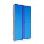 Phoenix SCL Series 2 Door 4 Shelf Steel Storage Cupboard Grey Body Blue Doors with Key Lock SCL1891GBK 34395PH