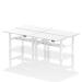 Dynamic Air Back-to-Back W1400 x D800mm Height Adjustable Sit Stand 4 Person Bench Desk With Cable Ports White Finish White Frame - HA02098 34460DY