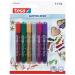 tesa Glitter Deco Glue Pen Assorted Vibrant Colours (Pack 6) 59900-00000-07 34637TE