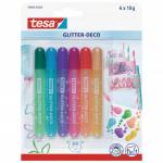 tesa Glitter Deco Glue Pen Assorted Pastel Colours (Pack 6) 59988-00000-00 34644TE