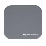 A photo of Fellowes Mouse Mats Fellowes Mouse Pad with Microban Protection Silver features a sleek, silver design with a smooth surface for optimal mouse movement. The built-in Microban protection ensures a hygienic and long-lasting use.