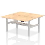 Dynamic Air Back-to-Back W1600 x D800mm Height Adjustable Sit Stand 2 Person Bench Desk With Cable Ports Maple Finish Silver Frame - HA02312 35958DY