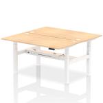 Dynamic Air Back-to-Back W1600 x D800mm Height Adjustable Sit Stand 2 Person Bench Desk With Cable Ports Maple Finish White Frame - HA02314 35972DY