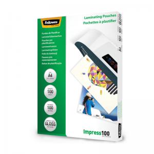 Fellowes Laminating Pouch A4 2x100 Micron Gloss Pack 100 5351111