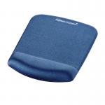 This image features a Fellowes Mouse Mat with a PlushTouch Mouse Pad and Wrist Rest in a vibrant blue color. The mouse pad and wrist rest offer a comfortable and ergonomic surface for smooth and precise mouse movements.