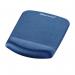 Fellowes PlushTouch Mouse Pad Wrist Rest Blue 9287302 36614FE