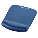 Fellowes PlushTouch Mouse Pad Wrist Rest Blue 9287302 36614FE