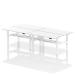 Dynamic Air Back-to-Back W1600 x D800mm Height Adjustable Sit Stand 4 Person Bench Desk With Cable Ports White Finish White Frame - HA02422 36728DY