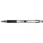 Zebra F-301 Deluxe Retractable Ballpoint Pen 1.0mm Tip 0.5mm Line Stainless Steel Barrel Black Ink - 21971 36758ZB