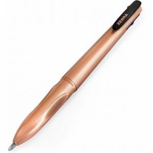 Image of Zebra Rose Gold 4 Colour Ballpoint Pen 1.0mm Tip 0.7mm Line Rose Gold