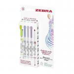 Zebra Mildliner Twin Tip Highlighter Marker Assorted Cool and Refined (Pack 5) - 2690 37199ZB