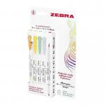 Zebra Mildliner Double Ended Brush Pen Assorted Fluorescent (Pack 5) - 2691 37206ZB