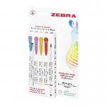 Zebra Mildliner Double Ended Brush Pen Assorted Deep and Warm (Pack 5) - 2693 37220ZB