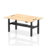 Dynamic Air Back-to-Back W1800 x D600mm Height Adjustable Sit Stand 2 Person Bench Desk With Cable Ports Maple Finish Black Frame - HA02514 37372DY