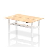 Dynamic Air Back-to-Back W1800 x D600mm Height Adjustable Sit Stand 2 Person Bench Desk With Cable Ports Maple Finish White Frame - HA02518 37400DY