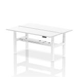 Dynamic Air Back-to-Back W1800 x D600mm Height Adjustable Sit Stand 2 Person Bench Desk With Cable Ports White Finish White Frame - HA02536 37526DY