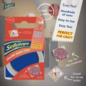 Sellotape Easy Peel Extra Strong Double Sided Tape 12mm x 33m (Pack 12) - 1447057 38042HK