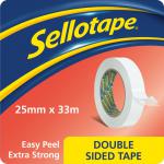 Sellotape Easy Peel Extra Strong Double Sided Tape 25mm x 33m (Pack 6) - 1447052 38056HK