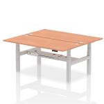 Dynamic Air Back-to-Back W1800 x D800mm Height Adjustable Sit Stand 2 Person Bench Desk With Cable Ports Beech Finish Silver Frame - HA02612 38058DY