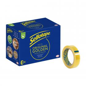 Sellotape Original Easy Tear Extra Sticky Golden Tape 24mm x 66m (Pack 12) - 2974498 38091HK