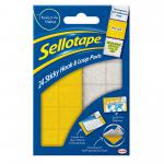 Sellotape 24 Hook & Loop Permanent Self Adhesive Pads - 1445176 38112HK