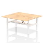 Dynamic Air Back-to-Back W1800 x D800mm Height Adjustable Sit Stand 2 Person Bench Desk With Cable Ports Maple Finish White Frame - HA02638 38156DY