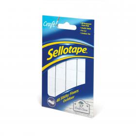 Sellotape 48 Sticky Fixers Outdoor Permanent Double Sided Pads 20mm x 20mm (Pack 12) - 1445421 38175HK