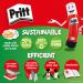 The image shows a pack of 10 Henkel Glues & Adhesives Pritt Original Glue Stick in a sustainable, value pack. The glue sticks are 11g each and are long lasting with a strong adhesive. They are solvent free and have a classic design.