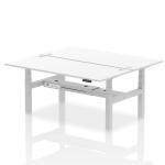 Dynamic Air Back-to-Back W1800 x D800mm Height Adjustable Sit Stand 2 Person Bench Desk With Cable Ports White Finish Silver Frame - HA02672 38268DY