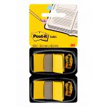 Post-It Index Dispenser Dual Pack Repositionable 25x43mm 2x50 Tabs Yellow (Pack 100) 680-Y2EU - 7000047707 38270MM