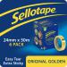 Sellotape Original Easy Tear Extra Sticky Golden Tape 24mm x 50m (Pack 6) - 2977318 38273HK