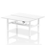 Dynamic Air Back-to-Back W1800 x D800mm Height Adjustable Sit Stand 2 Person Bench Desk With Cable Ports White Finish White Frame - HA02674 38282DY