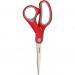 In the photo, there are two 3M Scissors Scotch Comfort Scissors in a bright red and grey color. The blades are 200mm long and the handles have a comfortable grip. The scissors have a sleek design and are clearly labeled as 3M products. They are resting on a flat surface, ready for use.