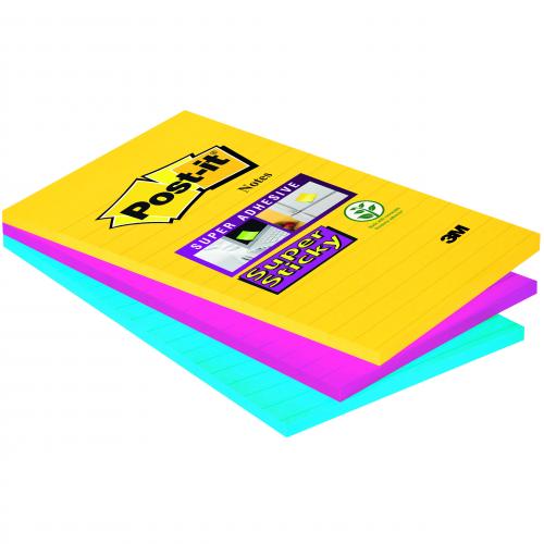 Post-it Notes XXL 101x152mm Lined Neon Assorted (Pack of 6) 660N