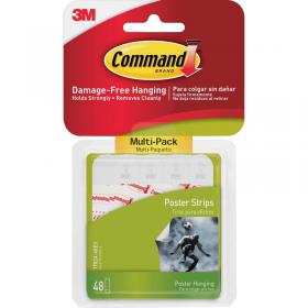 3M Command Small Poster Strips Value Pack White (Pack 48) 17024-VP - 7100235860 38760MM