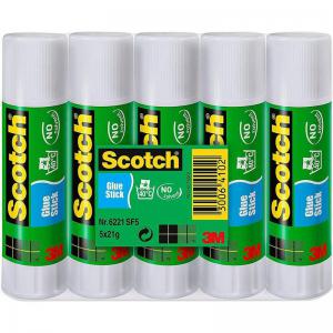 Scotch Permanent Glue Stick 21g Pack 5 7100115512 38795MM