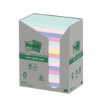 Post it Recycled Notes 76x127mm Assorted Colours 100 Sheets Per Pad (Pack 16) 7100259665 38802MM