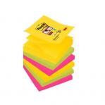 Post it Super Sticky Z Notes Carnival Colours 76x76mm 90 Sheets (Pack 6) 7100263205 38816MM