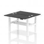 Dynamic Air Back-to-Back W1200 x D600mm Height Adjustable Sit Stand 2 Person Bench Desk With Cable Ports Black Finish White Frame - HA02830 38828DY