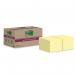 Post-it Super Sticky 100% Recycled Notes Canary Yellow 47.6 x 47.6 mm 70 Sheets Per Pad (Pack 12) 7100284576 39089MM