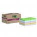 Post-it Super Sticky 100% Recycled Notes Assorted Colours 47.6 x 47.6 mm 70 Sheets Per Pad (Pack 12) 7100284780 39096MM