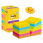 Post-it Super Sticky Notes Carnival Colour Collection 76 mm x 76 mm 90 Sheets per pad (Pack 8 + 4 FREE) 7100290187 39131MM